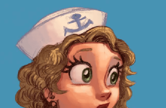 paint a pin up sailor girl highlights