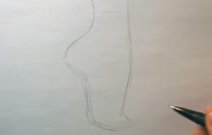 how to draw feet on tiptoes first sketch