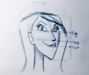 draw a cartoon girl face finished sketch