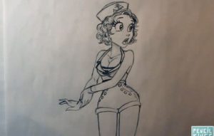 draw a pinup girl final sketch
