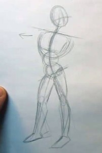 drawing a male body tilt of shoulders
