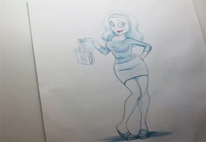 how to draw pin up girls finished drawing