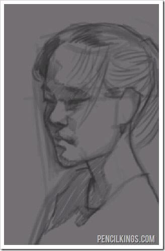 paint a portrait in photoshop final sketch