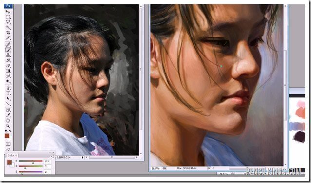 portrait painting photoshop color values explained
