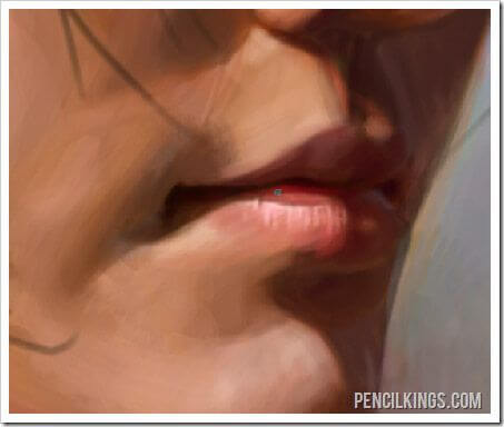 painting realistic portraits lips highlights