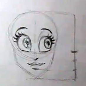cartoon female face proportions