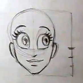 proportions of the female face in cartoon