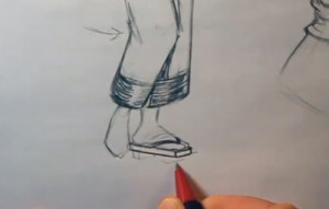 how to draw a geisha girl foot shapes