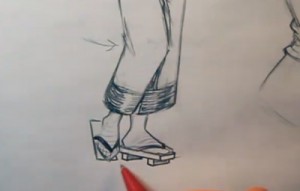 drawing geisha girls foot position