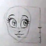 draw a cartoon female face